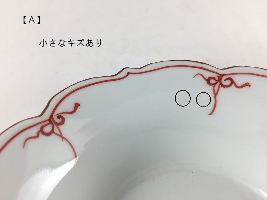 【SALE】15cm桔梗反向　赤瓔珞　波佐見焼【訳あり】
