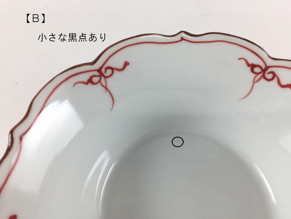 【SALE】15cm桔梗反向　赤瓔珞　波佐見焼【訳あり】