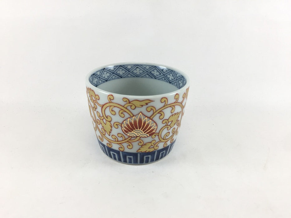 【小鉢/カップ】錦花唐草金襴手　蕎麦猪口大　8.5cm　有田焼李荘窯(j.R)