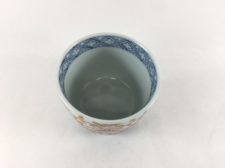【小鉢/カップ】錦花唐草金襴手　蕎麦猪口大　8.5cm　有田焼李荘窯(j.R)