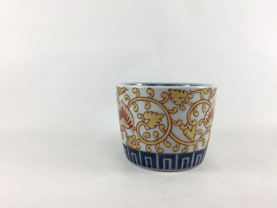 【小鉢/カップ】錦花唐草金襴手　蕎麦猪口大　8.5cm　有田焼李荘窯(j.R)