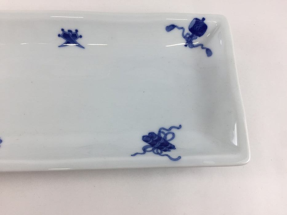 【SALE】245波長皿(染宝尽し)　25cm　波佐見焼【訳あり】