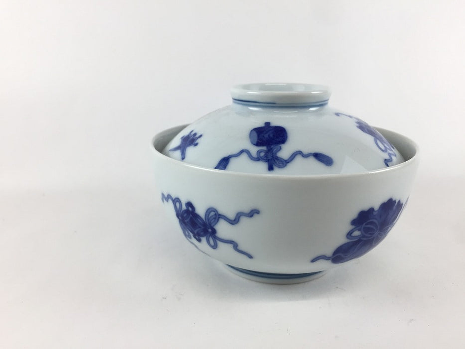 【SALE】12cm蓋物(300cc)　染宝尽し　波佐見焼【訳あり】