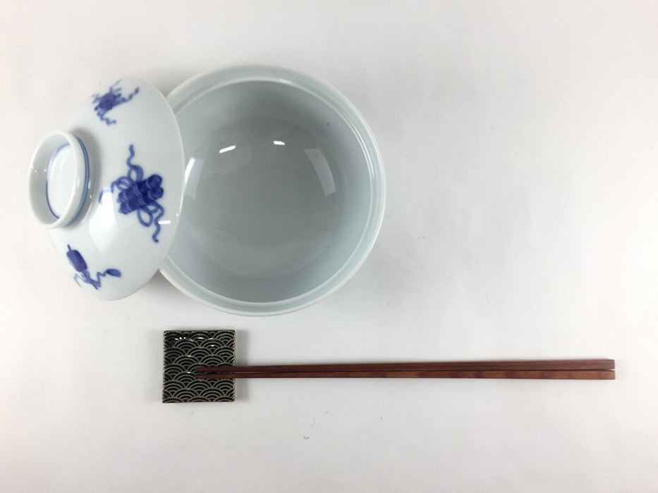 【SALE】12cm蓋物(300cc)　染宝尽し　波佐見焼【訳あり】