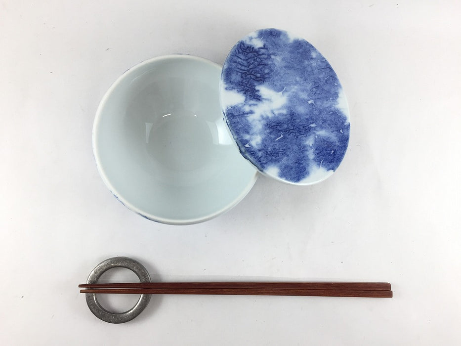 【SALE】呉須垂込　円錐12cm蓋物　有田焼【訳あり】