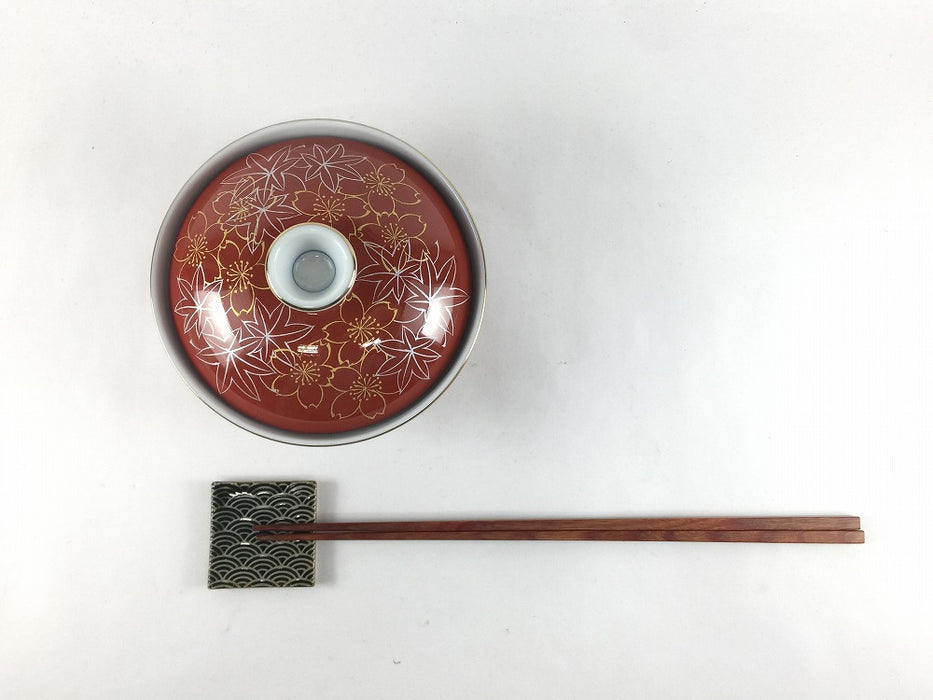 【SALE】11cm平蓋物(180cc)　赤金銀春秋　波佐見焼【訳あり】