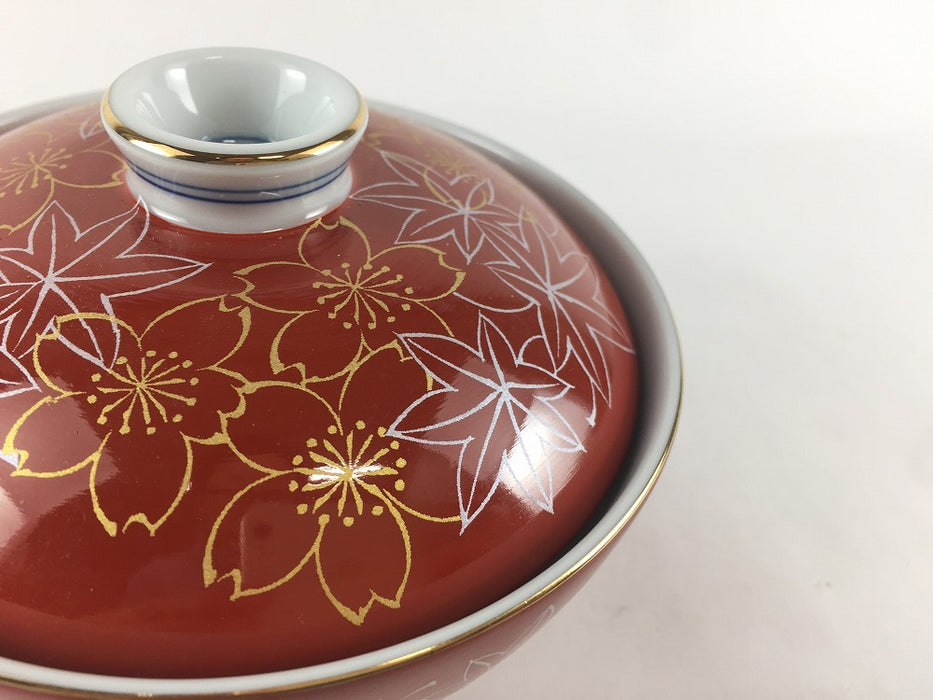 【SALE】11cm平蓋物(180cc)　赤金銀春秋　波佐見焼【訳あり】
