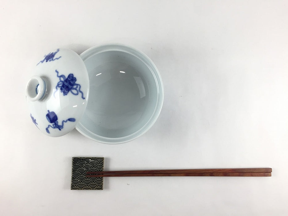 【SALE】11cm平蓋物(180cc)　染宝尽し　波佐見焼【訳あり】