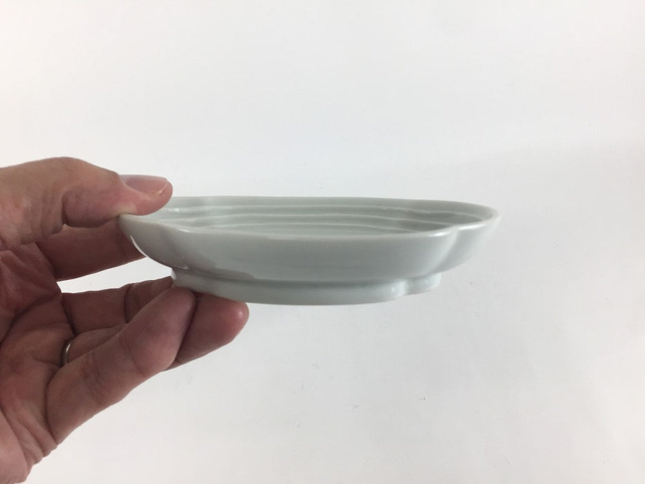 【SALE】白段小判小皿　13cm　有田焼【訳あり】