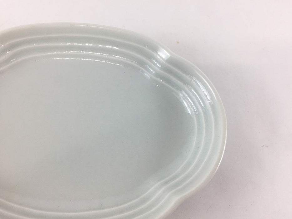 【SALE】白段小判小皿　13cm　有田焼【訳あり】