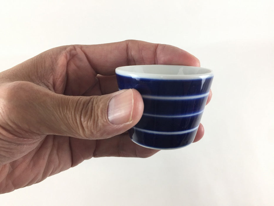 【SALE】5cmソバ猪口.青駒　50cc　有田焼【訳あり】　