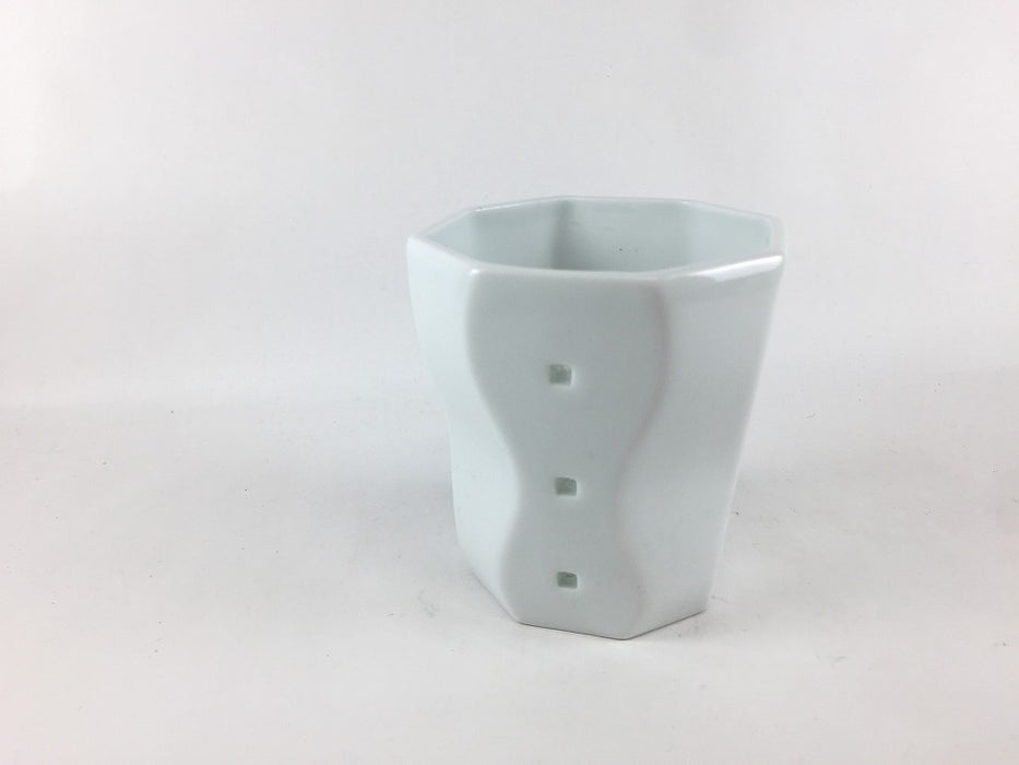 【SALE】水晶角彫八角ロックグラス(300cc)　9cm　波佐見焼【訳あり】