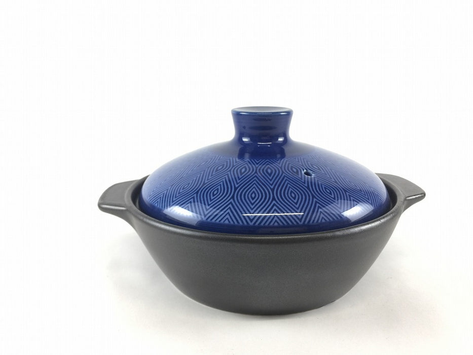 【SALE】おひとり鍋(500cc)　(黄/藍文様/赤)　18cm　波佐見焼【訳あり】