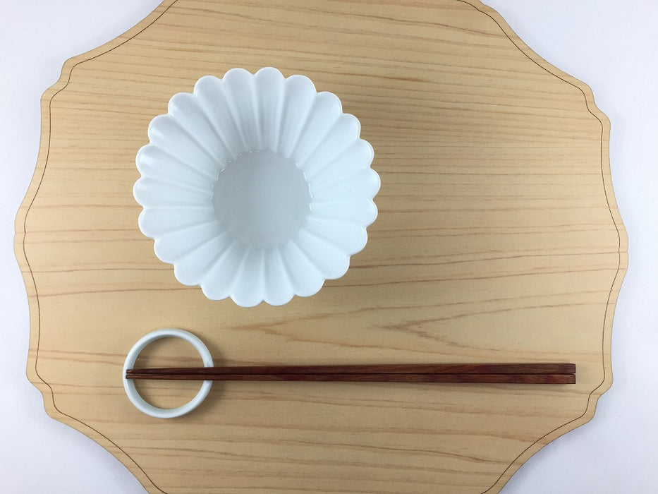 【SALE】110菊反鉢　白マット　11cm　波佐見焼【訳あり】