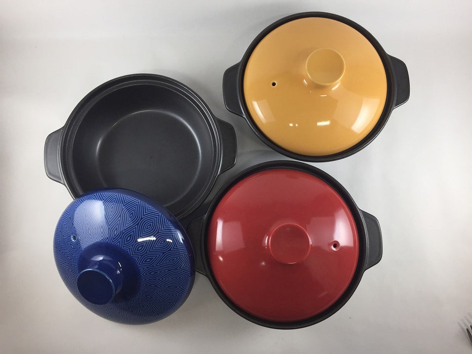 【SALE】おひとり鍋(500cc)　(黄/藍文様/赤)　18cm　波佐見焼【訳あり】