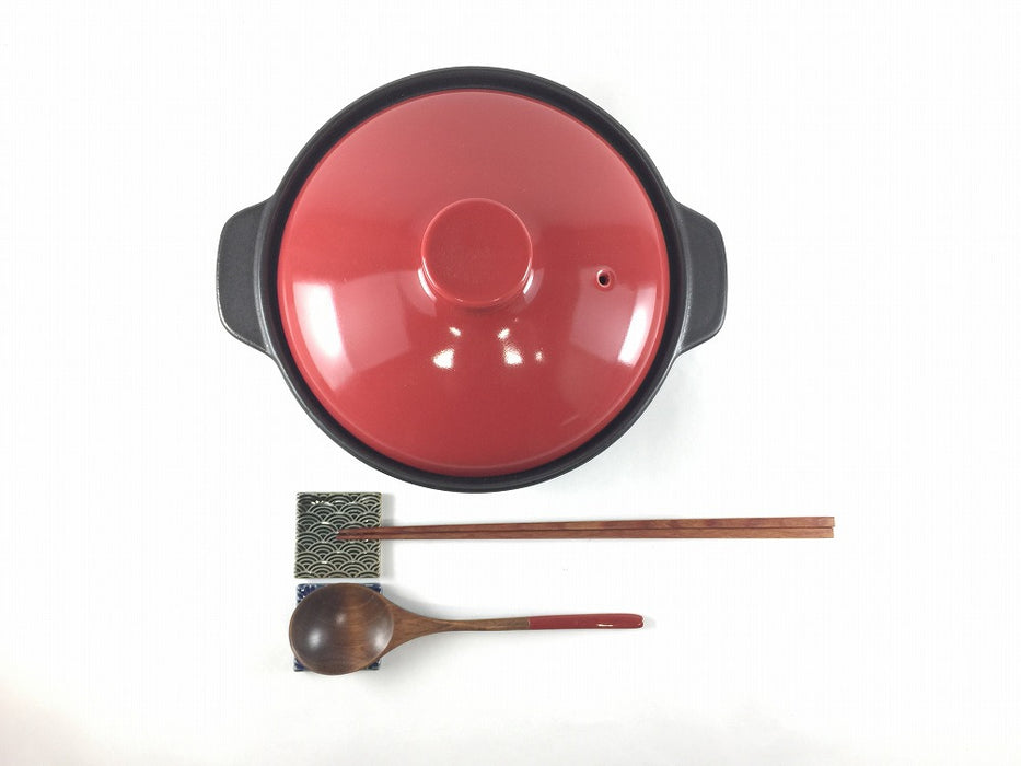 【SALE】おひとり鍋(500cc)　(黄/藍文様/赤)　18cm　波佐見焼【訳あり】