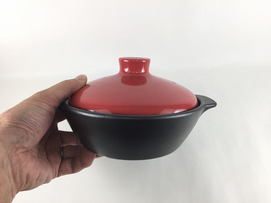 【SALE】おひとり鍋(500cc)　(黄/藍文様/赤)　18cm　波佐見焼【訳あり】