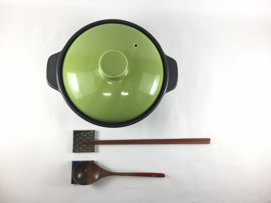 【SALE】おひとり鍋(500cc)(黄緑)　18cm　波佐見焼【訳あり】