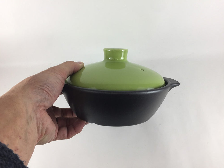 【SALE】おひとり鍋(500cc)(黄緑)　18cm　波佐見焼【訳あり】