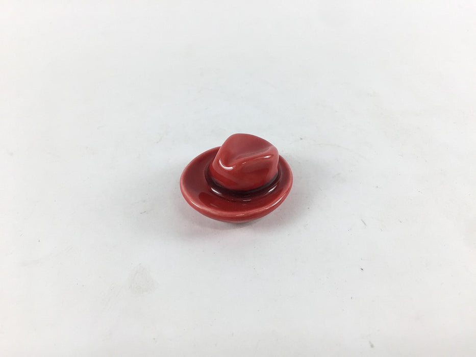 【SALE】ハット箸置き　赤　有田焼 【訳あり】