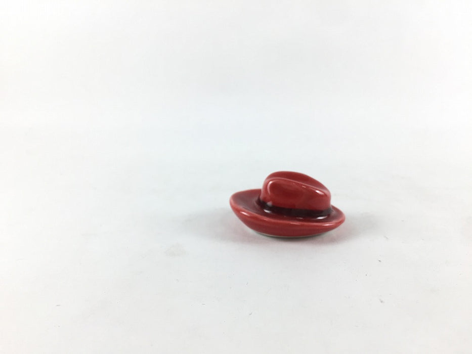 【SALE】ハット箸置き　赤　有田焼 【訳あり】
