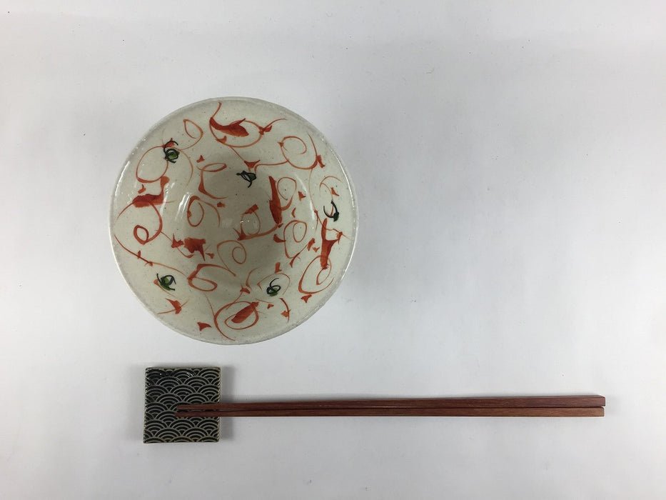 【SALE】赤絵唐草小鉢(手作り)　11cm　波佐見焼【訳あり】