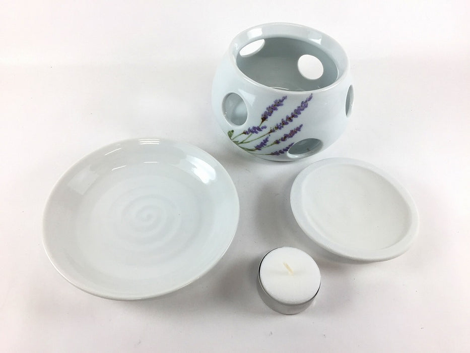 茶香炉　ラベンダー/二条しだれ　(1ケ箱入)　有田焼(j.R)