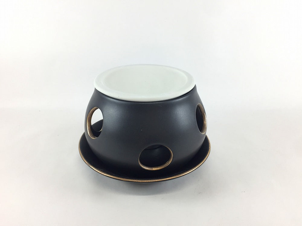 お安くしました！有田焼大きな　香炉　レア物ですよ！ 茶香炉 黒金/白金 (1ケ箱入) 有田焼(j.R) — 佐賀有田 ギャラリーつじ信