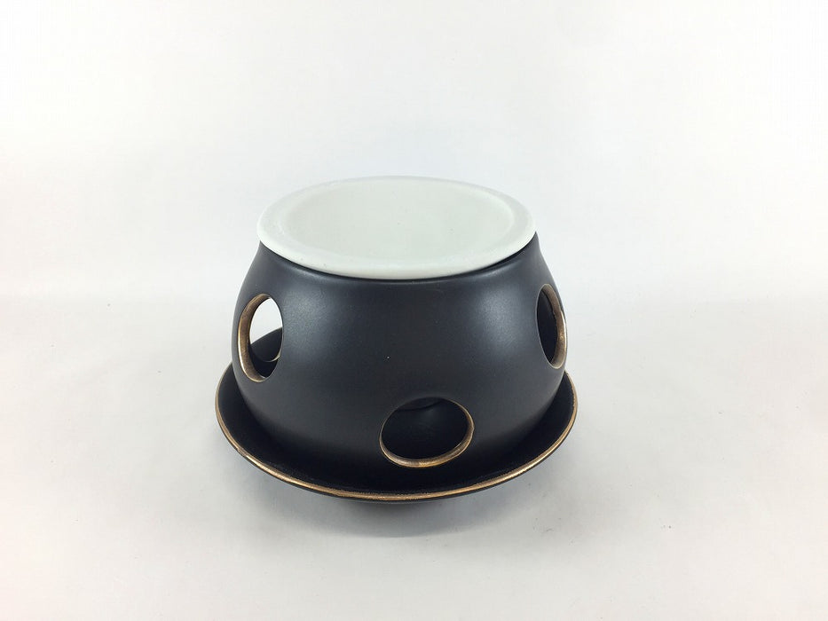 茶香炉　黒金/白金　(1ケ箱入)　有田焼(j.R)