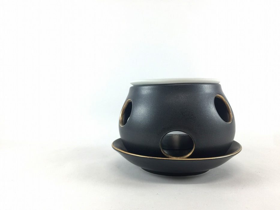 茶香炉　黒金/白金　(1ケ箱入)　有田焼(j.R)