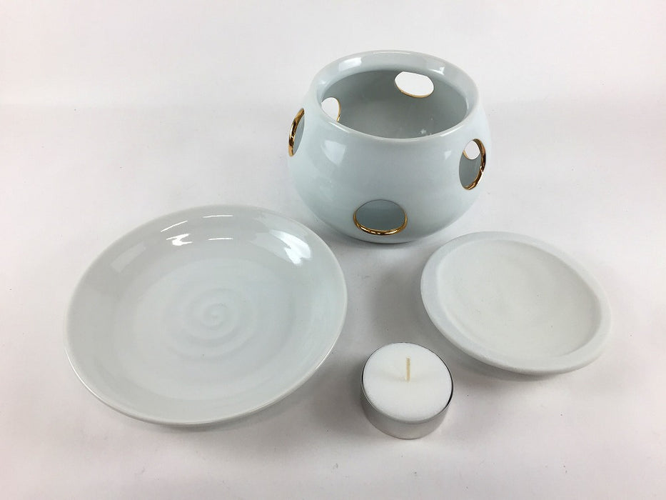 茶香炉　黒金/白金　(1ケ箱入)　有田焼(j.R)