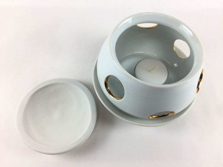 茶香炉　黒金/白金　(1ケ箱入)　有田焼(j.R)