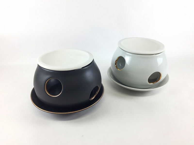茶香炉 黒金/白金 (1ケ箱入) 有田焼(j.R) — 佐賀有田 ギャラリーつじ信