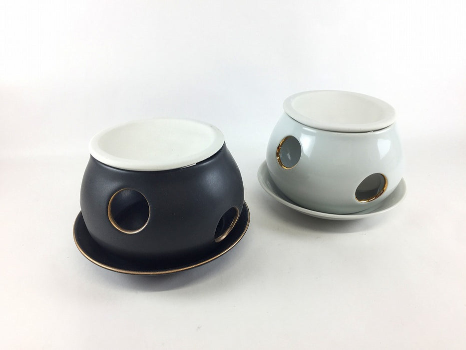 茶香炉　黒金/白金　(1ケ箱入)　有田焼(j.R)