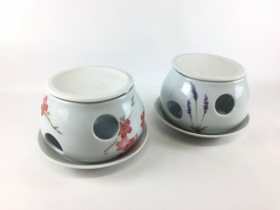 茶香炉　ラベンダー/二条しだれ　(1ケ箱入)　有田焼(j.R)