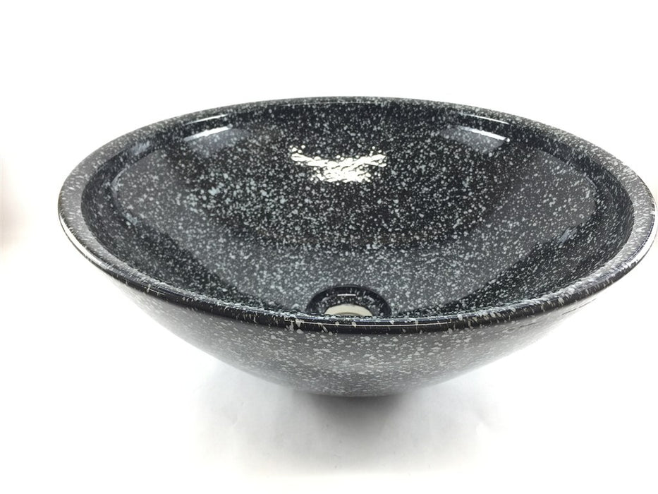 【SALE】40cm手洗い鉢.黒白吹【金具別】【訳あり】(j.R)