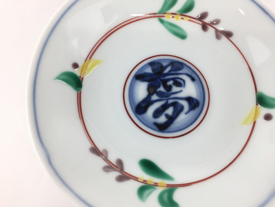 【SALE】色絵夢字紋.四方なぶり平鉢　17cm　伊万里焼【訳あり】