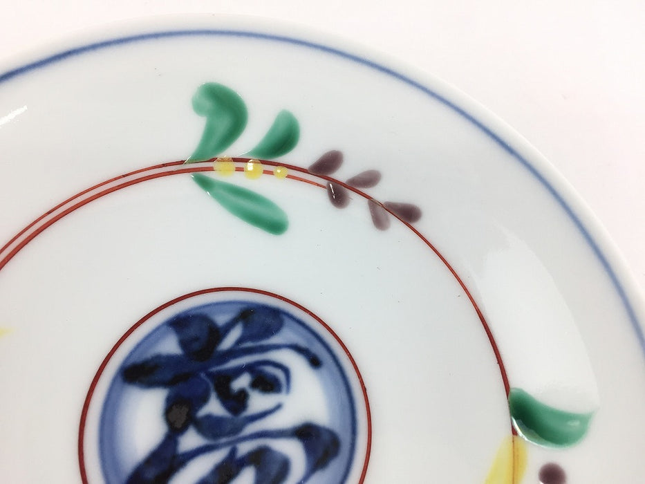 【SALE】色絵夢字紋.四方なぶり平鉢　17cm　伊万里焼【訳あり】