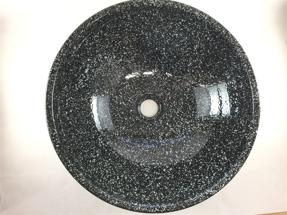 【SALE】40cm手洗い鉢.黒白吹【金具別】【訳あり】(j.R)
