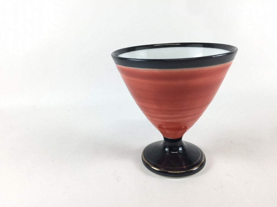 【SALE】赤高台黒.Vグラス　8cm　有田焼【訳あり】