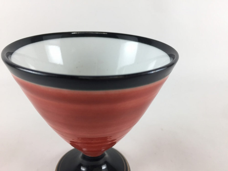 【SALE】赤高台黒.Vグラス　8cm　有田焼【訳あり】