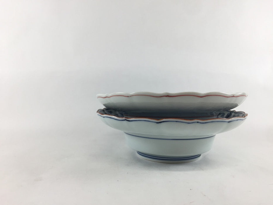 155輪花リム小鉢　(錦万歴/染付牡丹唐草)　16cm　波佐見焼(j.R)