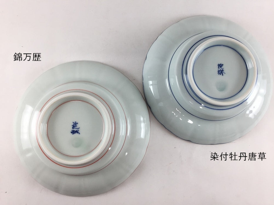 155輪花リム小鉢　(錦万歴/染付牡丹唐草)　16cm　波佐見焼(j.R)