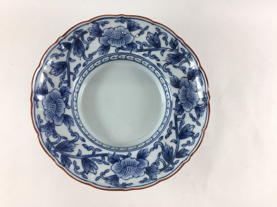 155輪花リム小鉢　(錦万歴/染付牡丹唐草)　16cm　波佐見焼(j.R)