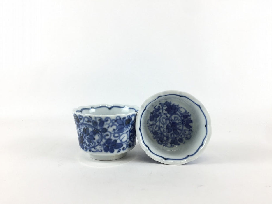 【1個価格】桔梗豆鉢.染花唐草　5cm　有田焼(j.R)