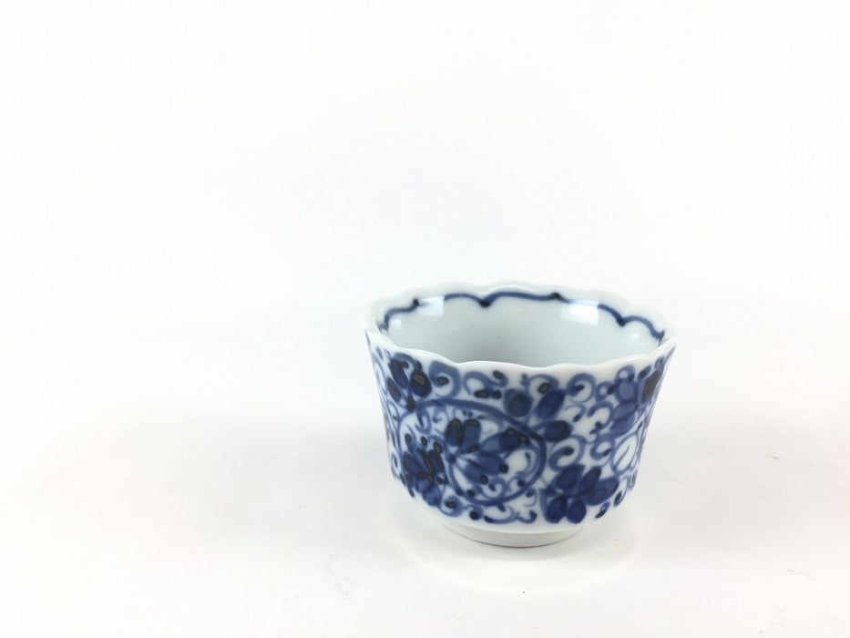 【1個価格】桔梗豆鉢.染花唐草　5cm　有田焼(j.R)