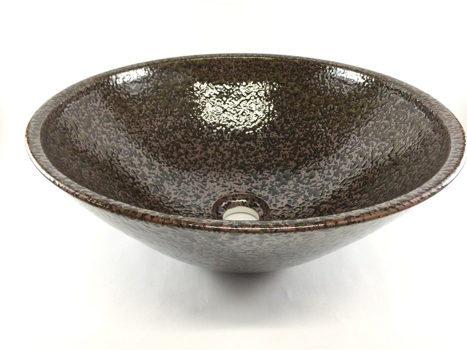 【SALE】40cm手洗い鉢.斑緑彩 (A/B)【金具別】【訳あり】(j.R)
