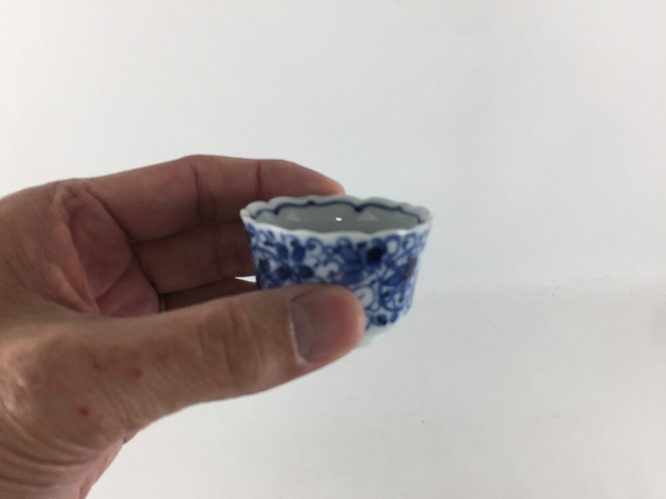 【1個価格】桔梗豆鉢.染花唐草　5cm　有田焼(j.R)