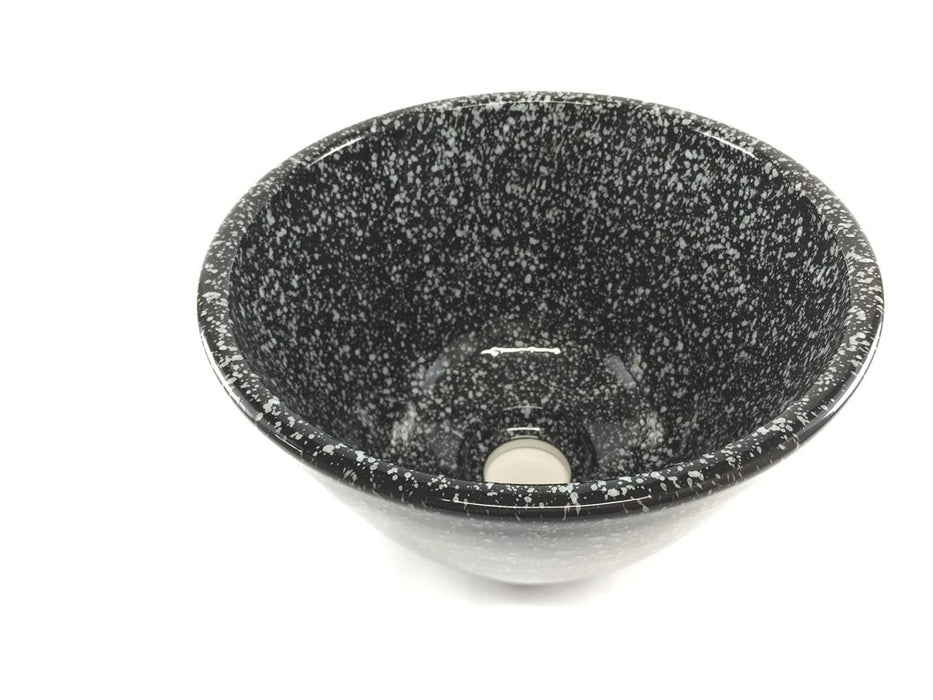 【SALE】25cm手洗い鉢.黒白吹【金具別】【訳あり】(j.R)