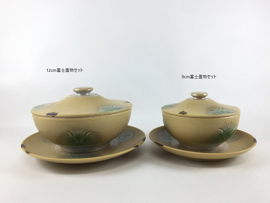 9cm富士蓋物セット.イラホ 花彫　有田焼(j.R)